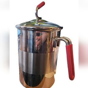 Kuhn Rikon Stainless Steel 4th Burner Pot Tall Steamer w/Red Handle